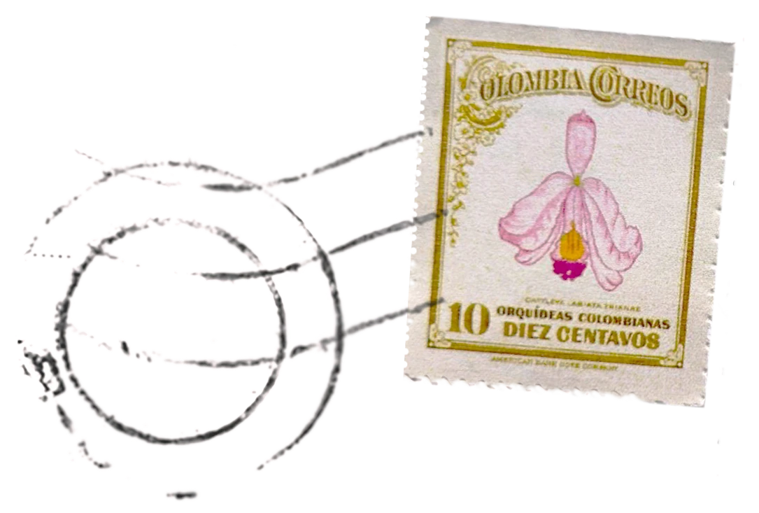 Vintage Colombian postage stamp
